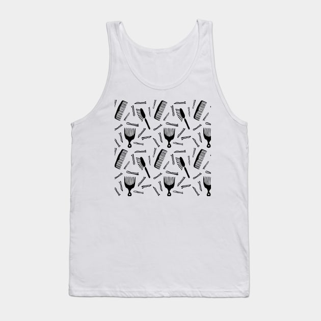 Good Hair Day Black Tank Top by CatCoq